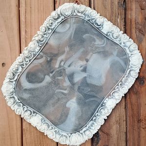 Vtg genuine incolay stone tray